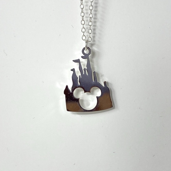 Silver Disney Castle Mickey Necklace | 3 for $20 - Picture 1 of 4